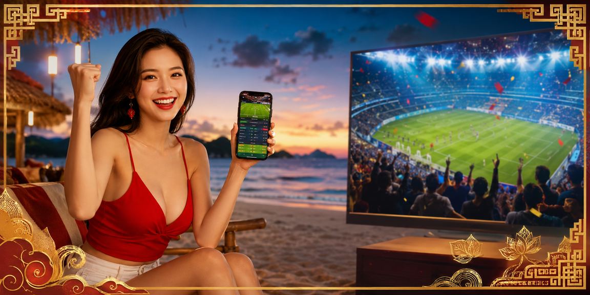 Người dùng Côn Đảo truy cập cá cược thể thao a7r trên bãi biển qua điện thoại