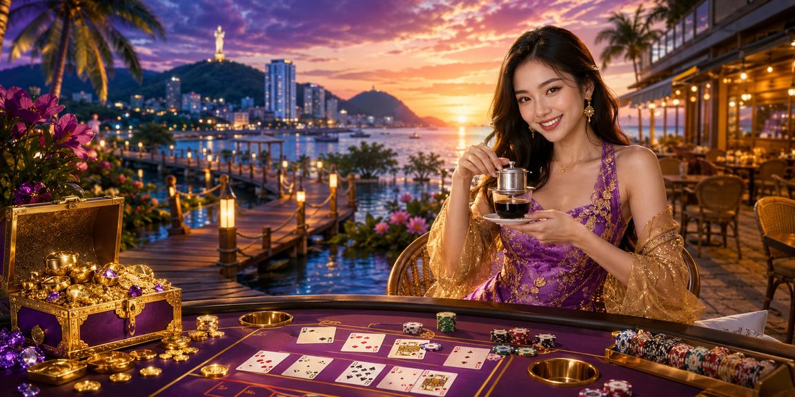 Người dùng Vũng Tàu thưởng thức cà phê trong lúc theo dõi kết quả baccarat và xổ số buổi tối